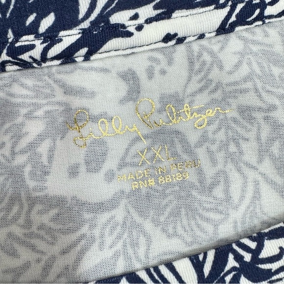 Lilly Pulitzer Finn Top High Tide Navy Gday Mate Long Sleeve Top, size XXL - Picture 5 of 7